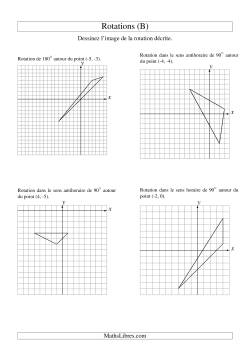 Rotation De Figures à 3 Sommets (B) Fiches D'Exercices Sur La Géométrie