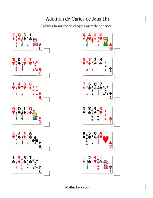 Addition de quatre cartes de jeu (F)