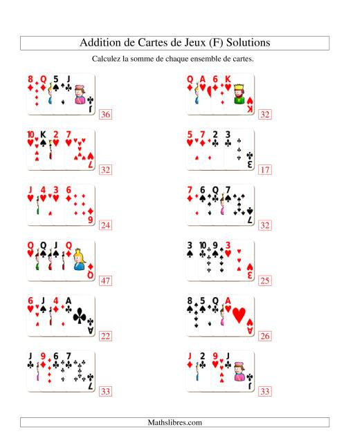 Addition de quatre cartes de jeu (F) page 2