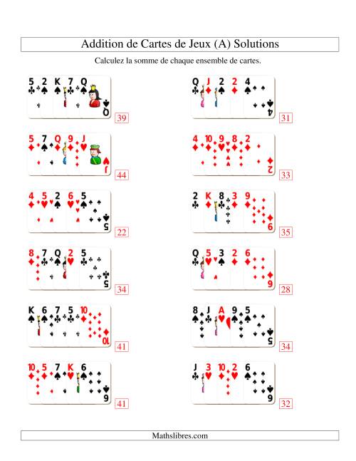 Addition de cinq cartes de jeu (Tout) page 2