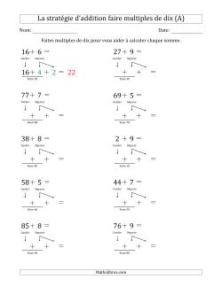 La stratégie d'addition faire multiples de dix