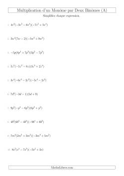 Multiplication d’un Monôme par Deux Binômes