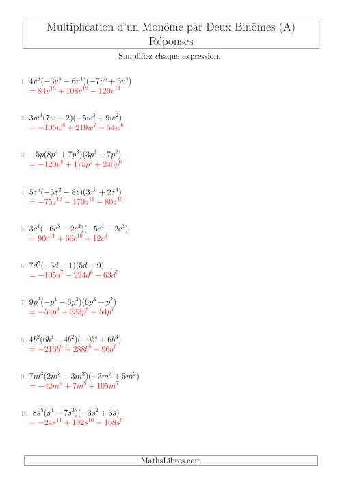 Multiplication d’un Monôme par Deux Binômes (A) page 2