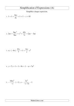 Simplification d'Expressions Algébriques (Défi)