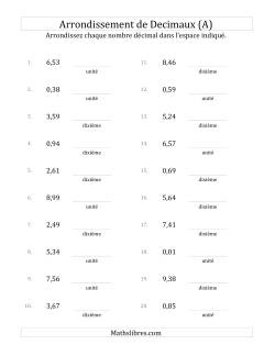 Faire l'Arrondi de Nombres Décimaux du Centième aux Divers Nombres Décimaux Près