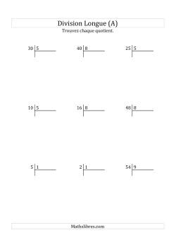 Diviseur & Quotient à 1 Chiffre