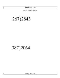 Division Longue -- Diviseur Trois-Chiffres et Dividende Quatre-Chiffres -- Quotient Décimal