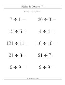 Règles de Division Individuelles 11
