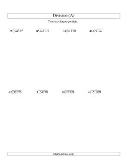 Division Longue -- Diviseur Deux-Chiffres et Dividende Cinq-Chiffres -- Quotient Décimal