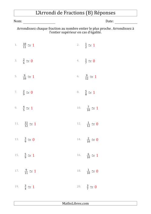 L'Arrondi de Fractions au Nombre Entier le Plus Proche (B) page 2