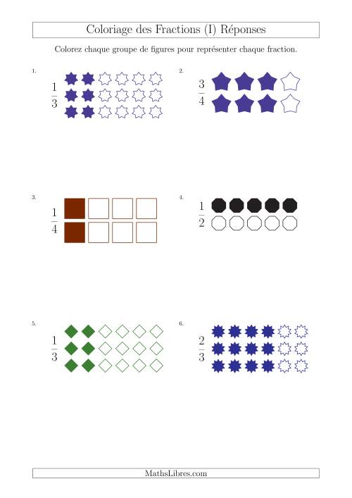 Coloriage de Groupes de Figures pour Représenter des Fractions (I) page 2