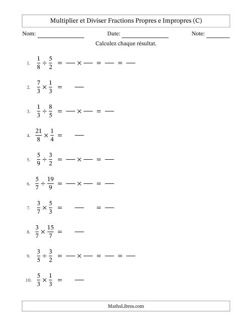 Multiplication et Division de Fractions (C)