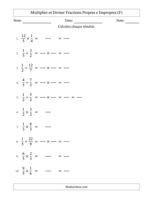 Multiplication et Division de Fractions (F)