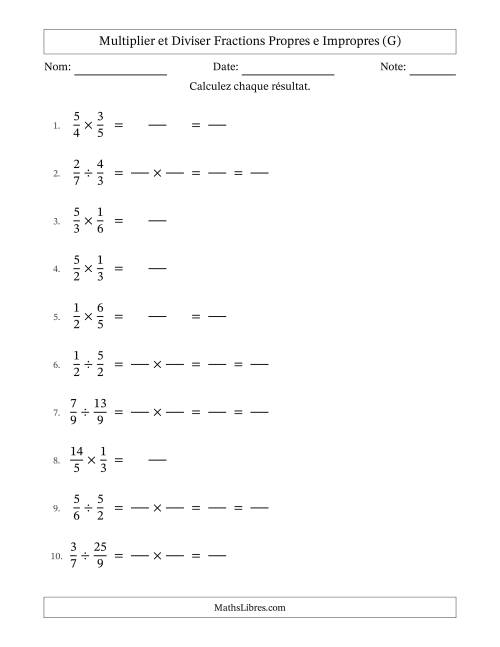 Multiplication et Division de Fractions (G)