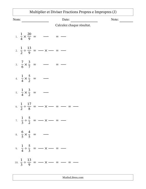 Multiplication et Division de Fractions (J)