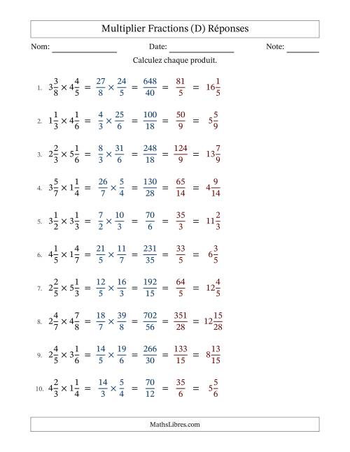 Multiplier deux fractions mixtes (D) page 2