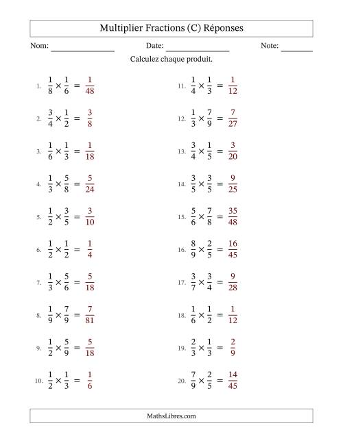 Multiplier Deux Fractions Propres (C) page 2