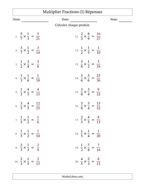 Multiplier Deux Fractions Propres (I) page 2