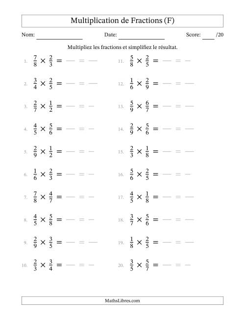 Multiplier et Simplifier Deux Fractions Propres (F)