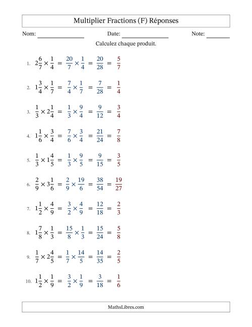 Multiplier Fractions propres par quelques fractions mixtes (F) page 2