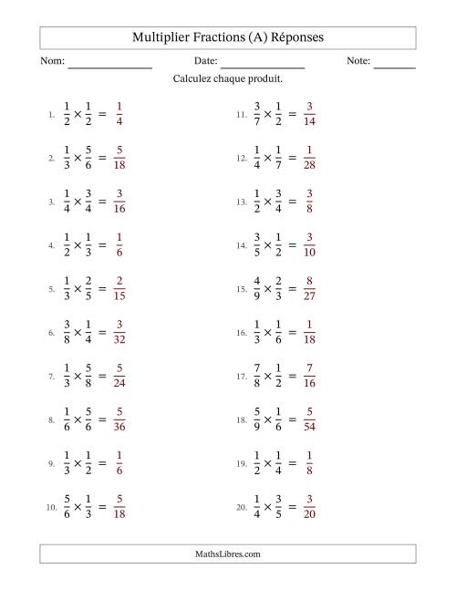 Multiplier deux fractions propres, et sans simplification (A) page 2