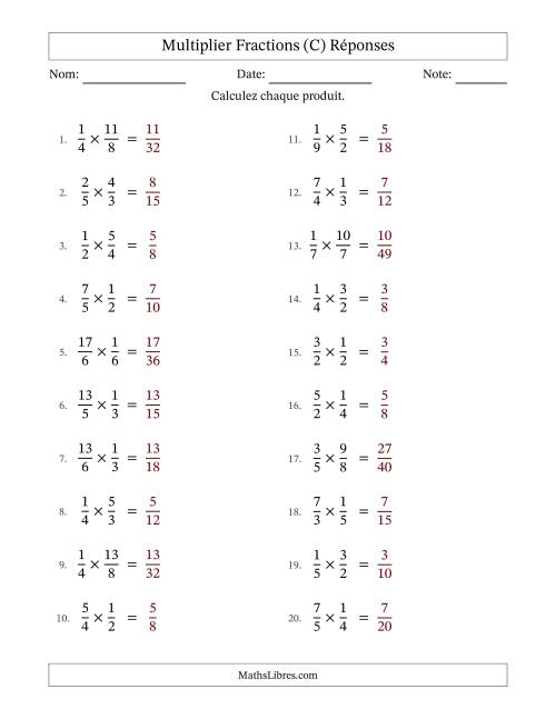 Multiplier fractions propres e impropres, et sans simplification (C) page 2