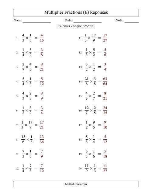 Multiplier fractions propres e impropres, et sans simplification (E) page 2