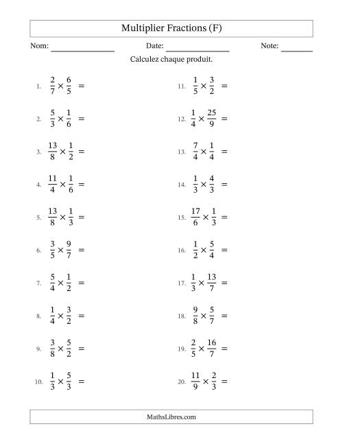 Multiplier fractions propres e impropres, et sans simplification (F)