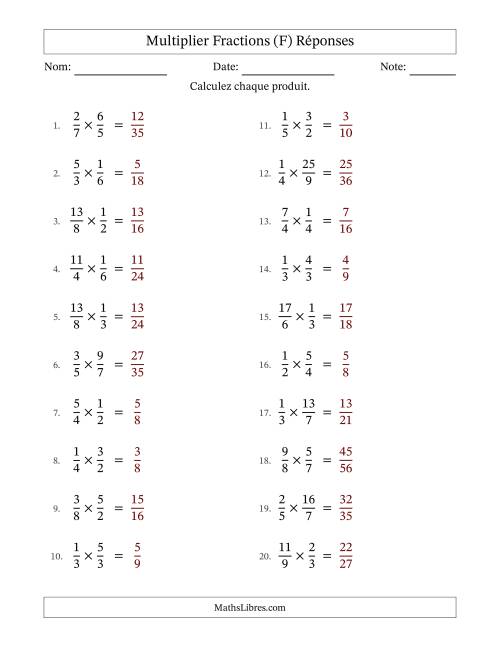 Multiplier fractions propres e impropres, et sans simplification (F) page 2