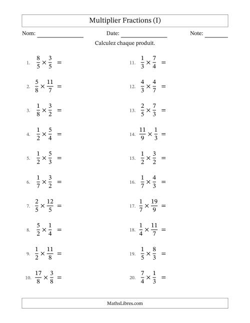 Multiplier fractions propres e impropres, et sans simplification (I)