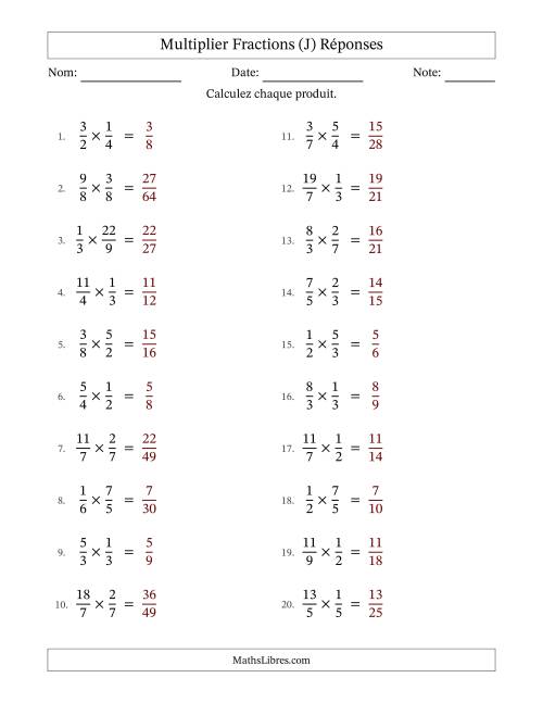 Multiplier fractions propres e impropres, et sans simplification (J) page 2
