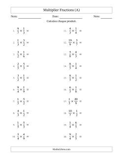 Multiplier fractions propres e impropres, et avec simplification dans tous les problèmes