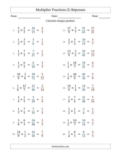 Multiplier fractions propres e impropres, et avec simplification dans tous les problèmes (I) page 2