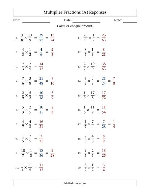 Multiplier fractions propres e impropres, et avec simplification dans quelques problèmes (A) page 2