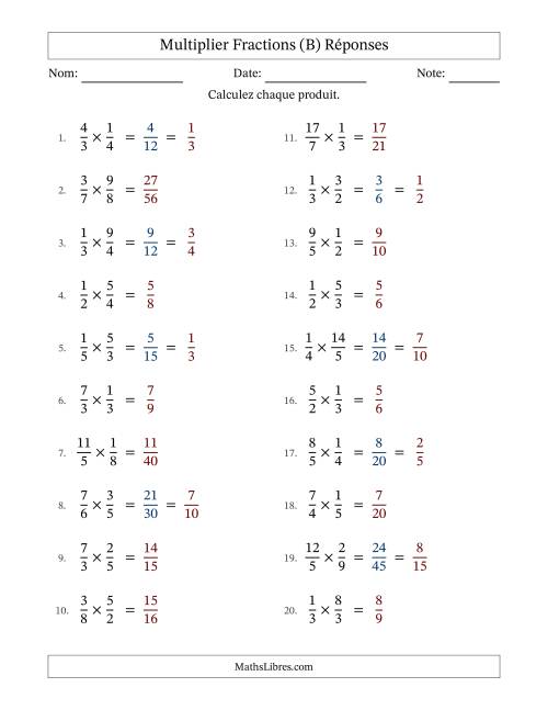 Multiplier fractions propres e impropres, et avec simplification dans quelques problèmes (B) page 2