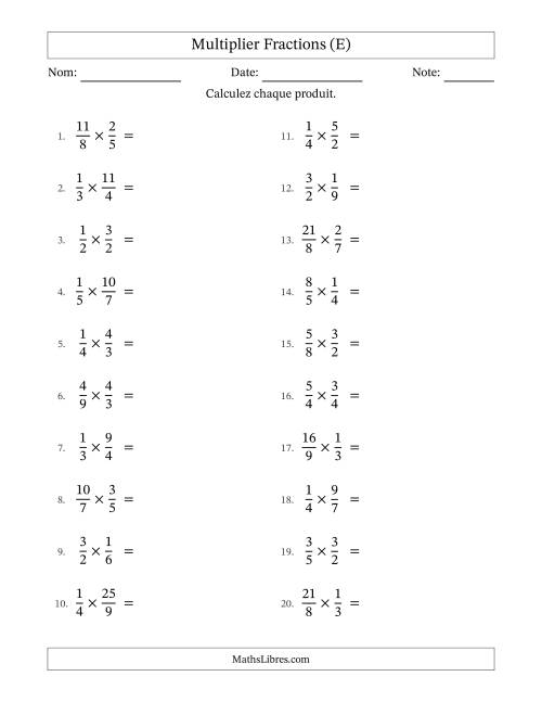Multiplier fractions propres e impropres, et avec simplification dans quelques problèmes (E)