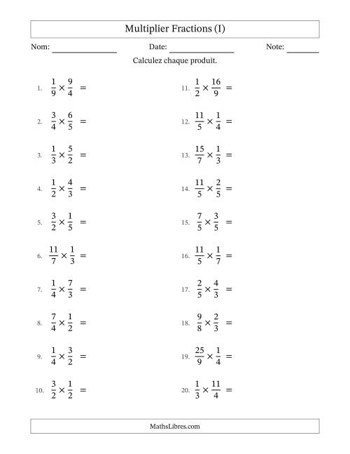 Multiplier fractions propres e impropres, et avec simplification dans quelques problèmes (I)