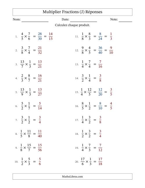 Multiplier fractions propres e impropres, et avec simplification dans quelques problèmes (J) page 2