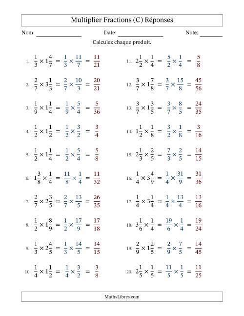 Multiplier Proper et fractions mixtes, et sans simplification (C) page 2