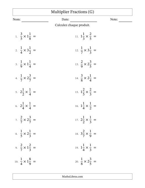 Multiplier Proper et fractions mixtes, et sans simplification (G)