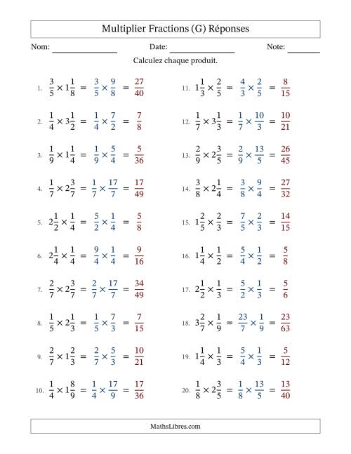 Multiplier Proper et fractions mixtes, et sans simplification (G) page 2