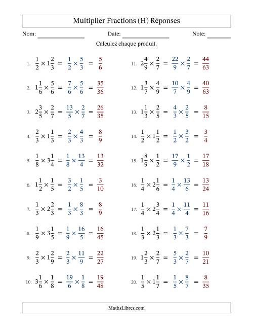 Multiplier Proper et fractions mixtes, et sans simplification (H) page 2