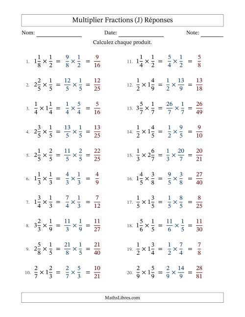 Multiplier Proper et fractions mixtes, et sans simplification (J) page 2