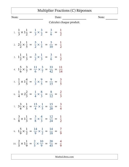 Multiplier Proper et fractions mixtes, et avec simplification dans tous les problèmes (C) page 2
