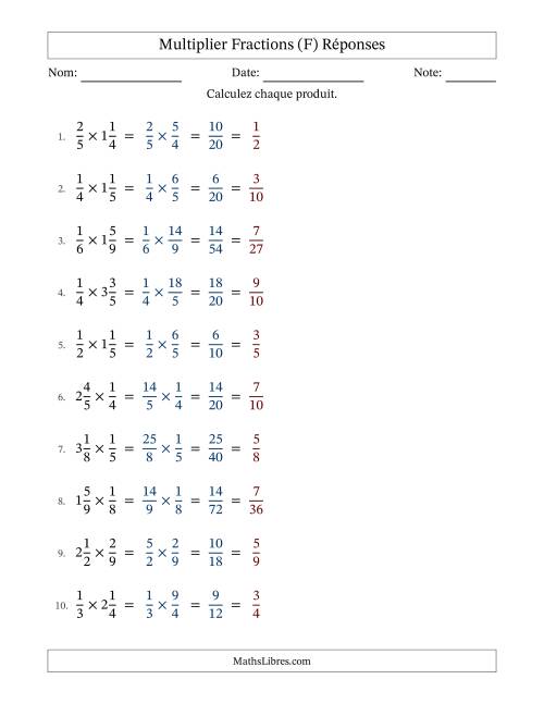 Multiplier Proper et fractions mixtes, et avec simplification dans tous les problèmes (F) page 2