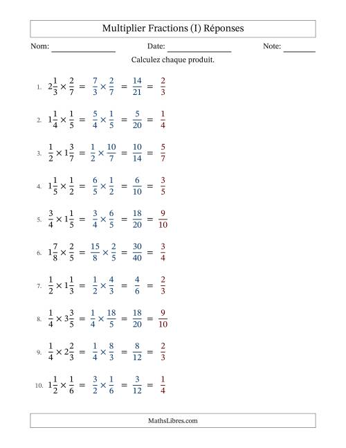 Multiplier Proper et fractions mixtes, et avec simplification dans tous les problèmes (I) page 2