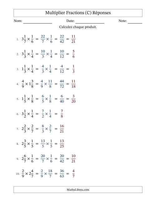 Multiplier Proper et fractions mixtes, et avec simplification dans quelques problèmes (C) page 2