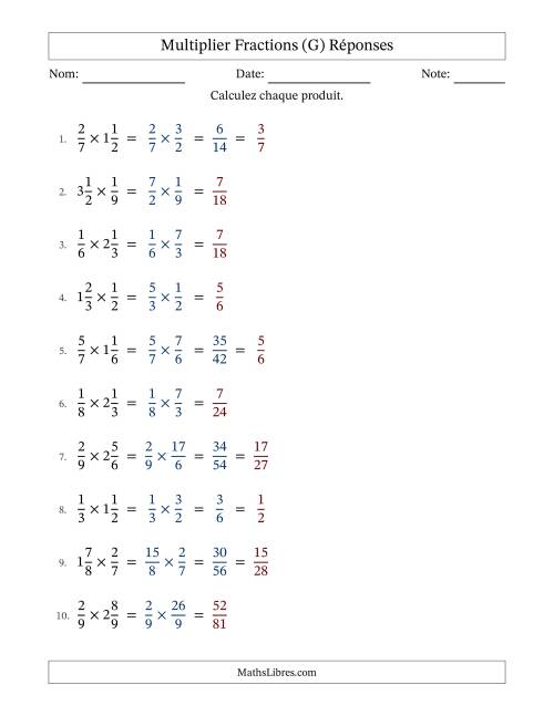 Multiplier Proper et fractions mixtes, et avec simplification dans quelques problèmes (G) page 2