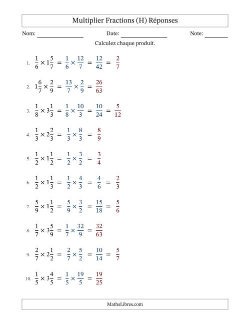 Multiplier Proper et fractions mixtes, et avec simplification dans quelques problèmes (H) page 2