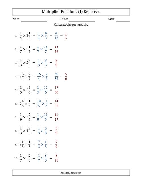 Multiplier Proper et fractions mixtes, et avec simplification dans quelques problèmes (J) page 2